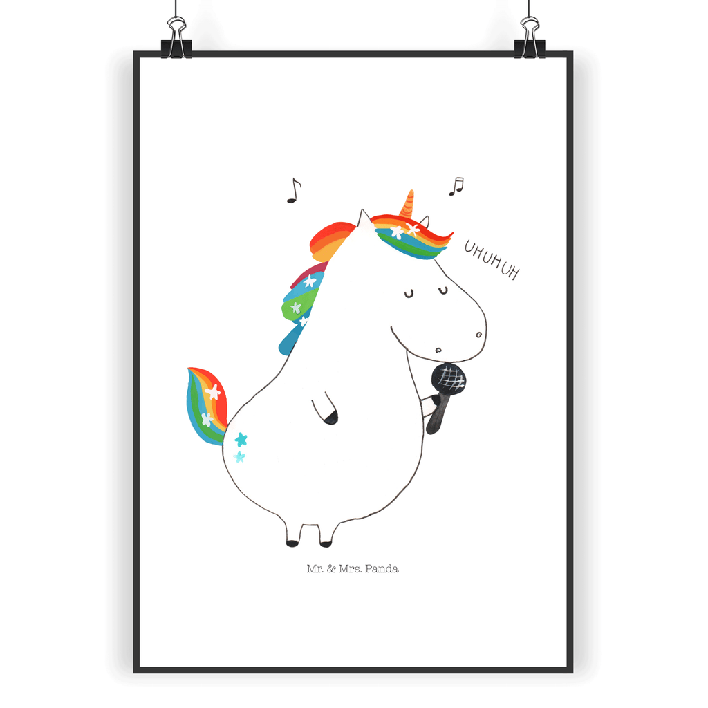 Poster Einhorn Sänger Poster, Wandposter, Bild, Wanddeko, Küchenposter, Kinderposter, Wanddeko Bild, Raumdekoration, Wanddekoration, Handgemaltes Poster, Mr. & Mrs. Panda Poster, Designposter, Kunstdruck, Posterdruck, Einhorn, Einhörner, Einhorn Deko, Pegasus, Unicorn, Glitzer, Konfetti, Party, Geburtstag, Feier, Fest, Disco, Sängerin, Sänger, Freundin