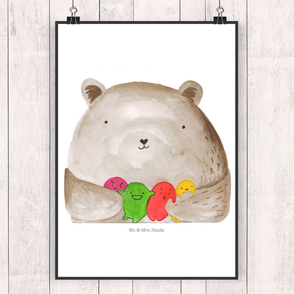Poster Bär Gefühl Poster, Wandposter, Bild, Wanddeko, Küchenposter, Kinderposter, Wanddeko Bild, Raumdekoration, Wanddekoration, Handgemaltes Poster, Mr. & Mrs. Panda Poster, Designposter, Kunstdruck, Posterdruck, Bär, Teddy, Teddybär, Wahnsinn, Verrückt, Durchgedreht