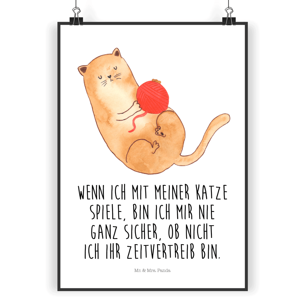 Poster Katzen Wollknäul Poster, Wandposter, Bild, Wanddeko, Küchenposter, Kinderposter, Wanddeko Bild, Raumdekoration, Wanddekoration, Handgemaltes Poster, Mr. & Mrs. Panda Poster, Designposter, Kunstdruck, Posterdruck, Katze, Katzenmotiv, Katzenfan, Katzendeko, Katzenfreund, Katzenliebhaber, Katzenprodukte, Katzenartikel, Katzenaccessoires, Katzensouvenirs, Katzenliebhaberprodukte, Katzenmotive, Katzen, Kater, Mietze, Cat, Cats, Katzenhalter, Katzenbesitzerin, Haustier, Wollknäuel, Wolle, Spielen, Spiel, verspielt