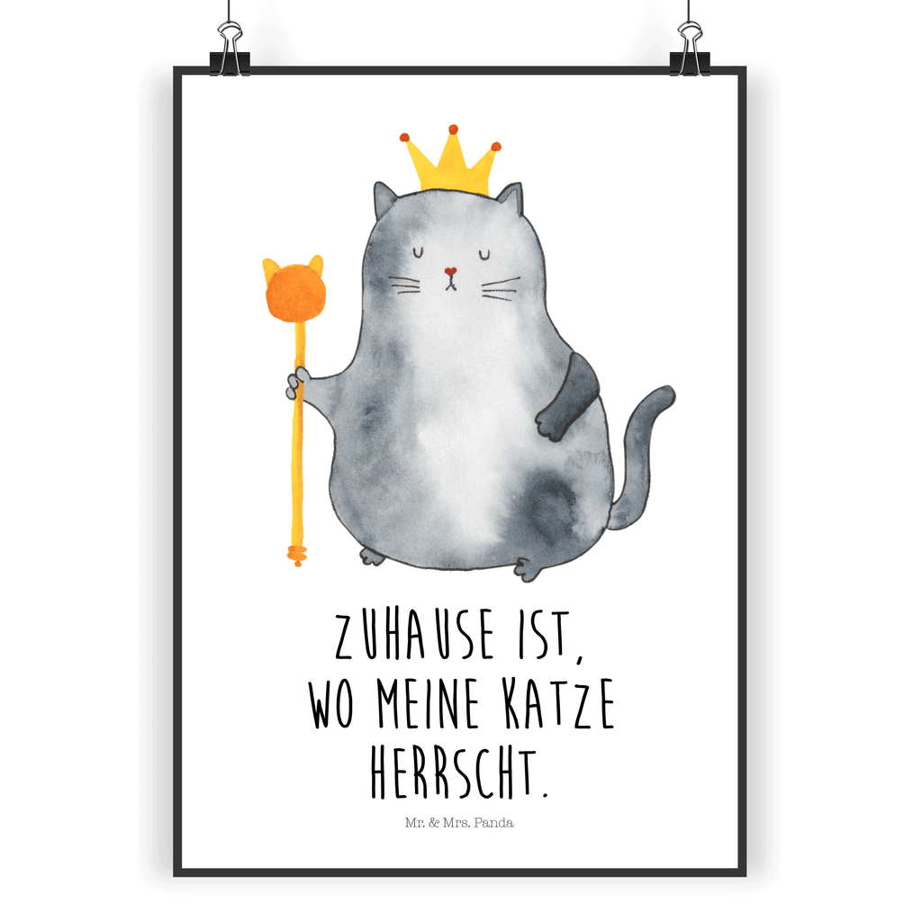 Poster Katzen Koenig Poster, Wandposter, Bild, Wanddeko, Küchenposter, Kinderposter, Wanddeko Bild, Raumdekoration, Wanddekoration, Handgemaltes Poster, Mr. & Mrs. Panda Poster, Designposter, Kunstdruck, Posterdruck, Katze, Katzenmotiv, Katzenfan, Katzendeko, Katzenfreund, Katzenliebhaber, Katzenprodukte, Katzenartikel, Katzenaccessoires, Katzensouvenirs, Katzenliebhaberprodukte, Katzenmotive, Katzen, Kater, Mietze, Cat, Cats, Katzenhalter, Katzenbesitzerin, Haustier, König, Königin, Queen, Familie, Mietzhaus, Wohnung, erste eigenen Wohnung, Umzug, Einzug