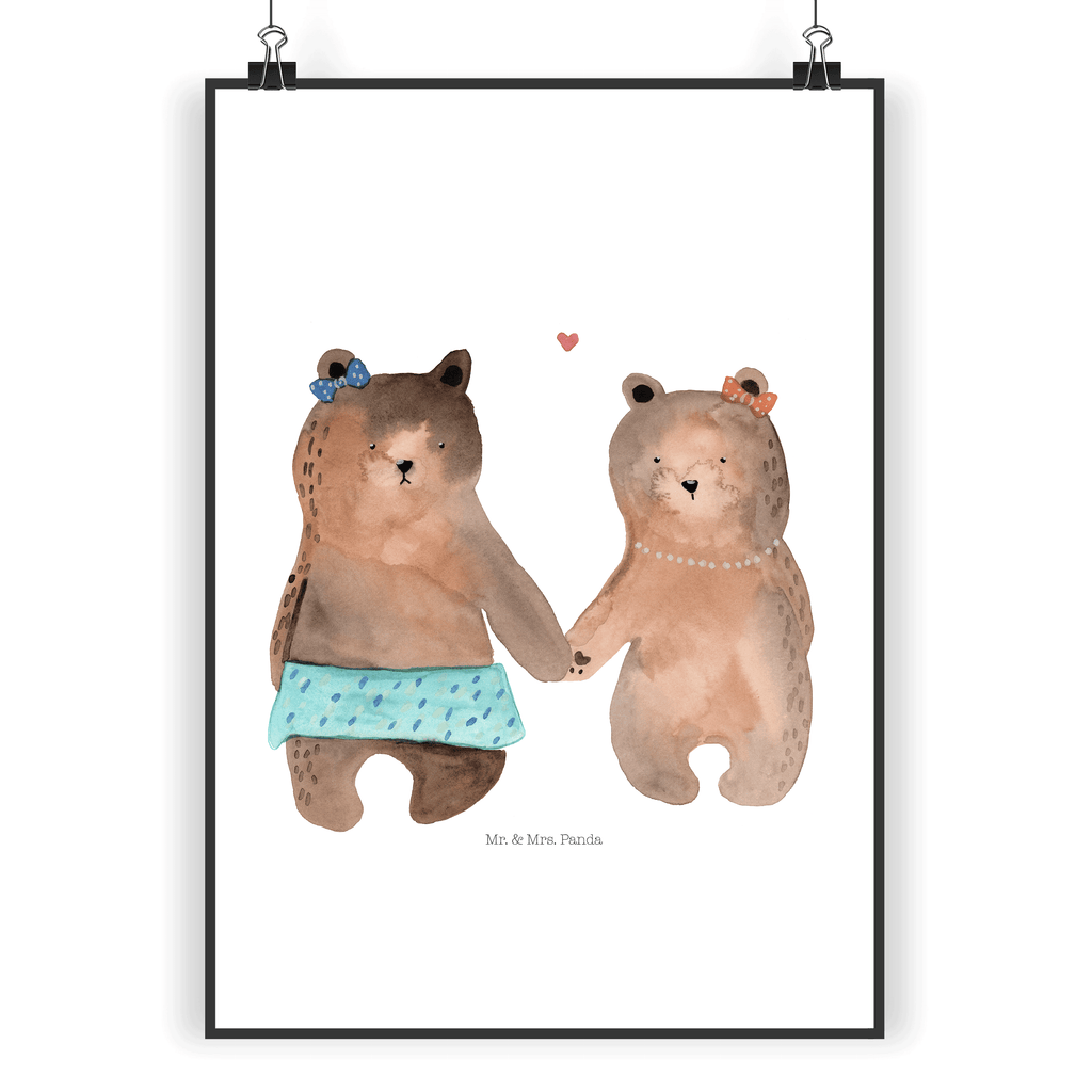 Poster Bär Freundin Poster, Wandposter, Bild, Wanddeko, Küchenposter, Kinderposter, Wanddeko Bild, Raumdekoration, Wanddekoration, Handgemaltes Poster, Mr. & Mrs. Panda Poster, Designposter, Kunstdruck, Posterdruck, Bär, Teddy, Teddybär, Bär Freundin Beste Freund Liebe Liebesbeweis Verliebt Kumpel Kumpeliene