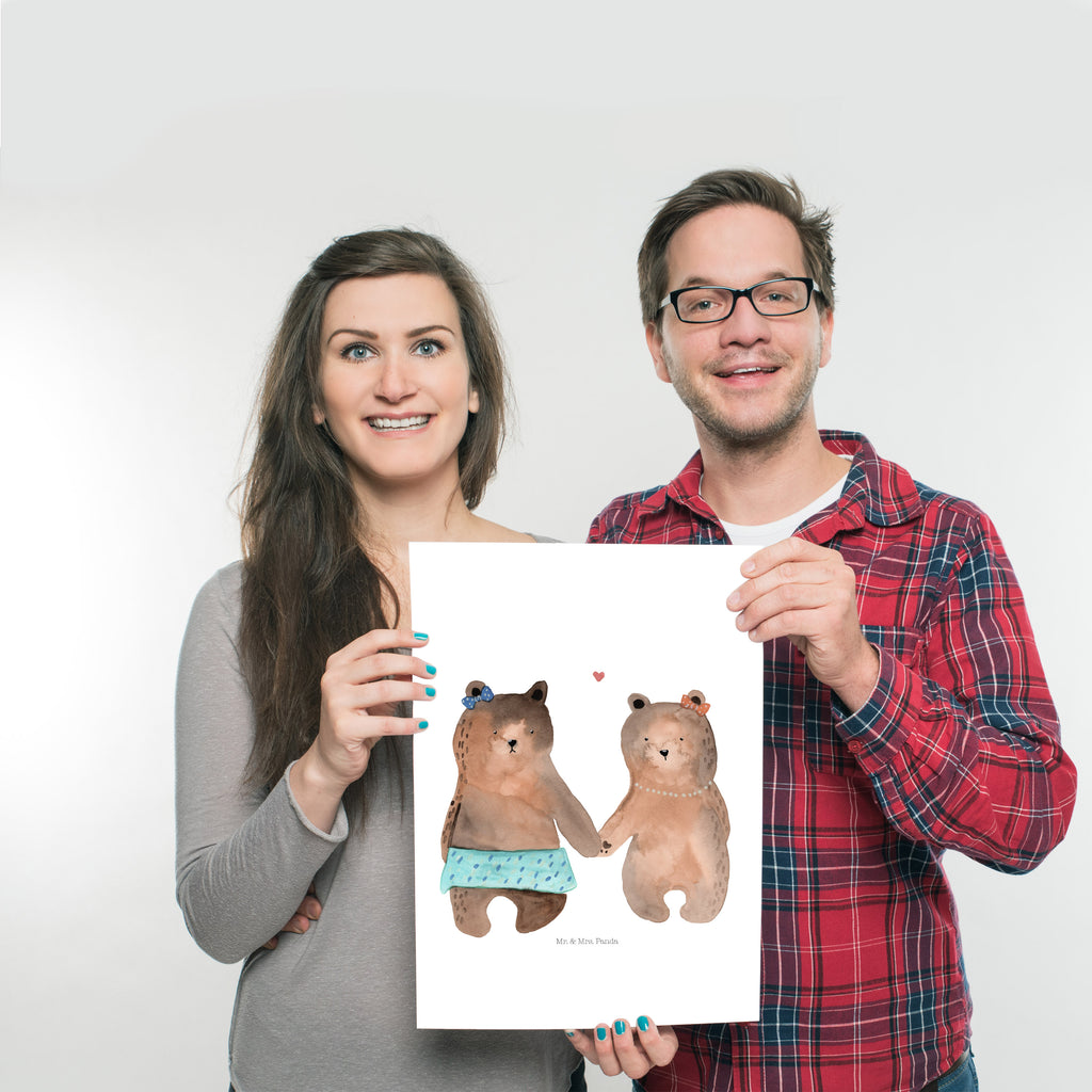 Poster Bär Freundin Poster, Wandposter, Bild, Wanddeko, Küchenposter, Kinderposter, Wanddeko Bild, Raumdekoration, Wanddekoration, Handgemaltes Poster, Mr. & Mrs. Panda Poster, Designposter, Kunstdruck, Posterdruck, Bär, Teddy, Teddybär, Bär Freundin Beste Freund Liebe Liebesbeweis Verliebt Kumpel Kumpeliene