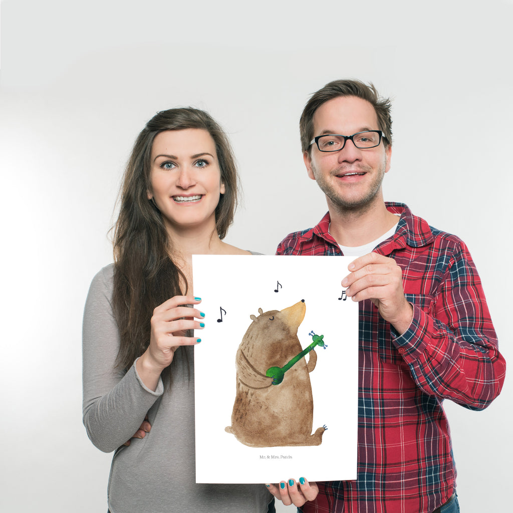 Poster Bär Lied Poster, Wandposter, Bild, Wanddeko, Küchenposter, Kinderposter, Wanddeko Bild, Raumdekoration, Wanddekoration, Handgemaltes Poster, Mr. & Mrs. Panda Poster, Designposter, Kunstdruck, Posterdruck, Bär, Teddy, Teddybär, Bärchen, Bear, Liebeslied, Lied, Song, Valentinstag, Valentine, Geschenk, Partner, Liebe, Freundin, Frau, Herz, Spruch