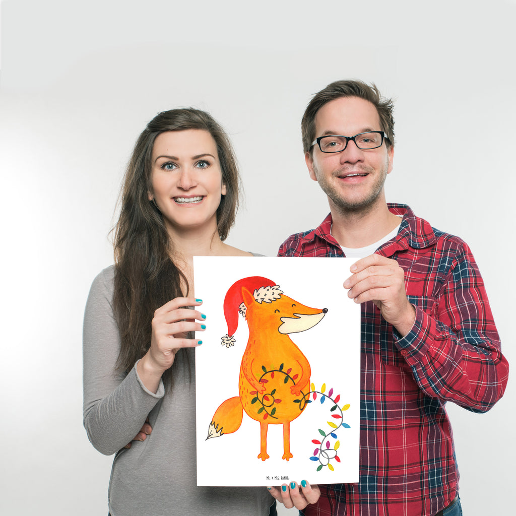 Poster Fuchs Weihnachten Poster, Wandposter, Bild, Wanddeko, Küchenposter, Kinderposter, Wanddeko Bild, Raumdekoration, Wanddekoration, Handgemaltes Poster, Mr. & Mrs. Panda Poster, Designposter, Kunstdruck, Posterdruck, Winter, Weihnachten, Weihnachtsdeko, Nikolaus, Advent, Heiligabend, Wintermotiv, Fuchs, Füchse, Spruch schön, Geschenk Weihnachten, Weihnachtsmann, Weihnachtszeit