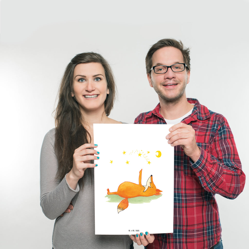 Poster Fuchs Sterne Poster, Wandposter, Bild, Wanddeko, Küchenposter, Kinderposter, Wanddeko Bild, Raumdekoration, Wanddekoration, Handgemaltes Poster, Mr. & Mrs. Panda Poster, Designposter, Kunstdruck, Posterdruck, Fuchs, Füchse, tröstende Worte, Spruch positiv, Spruch schön, Romantik, Always Look on the Bright Side of Life