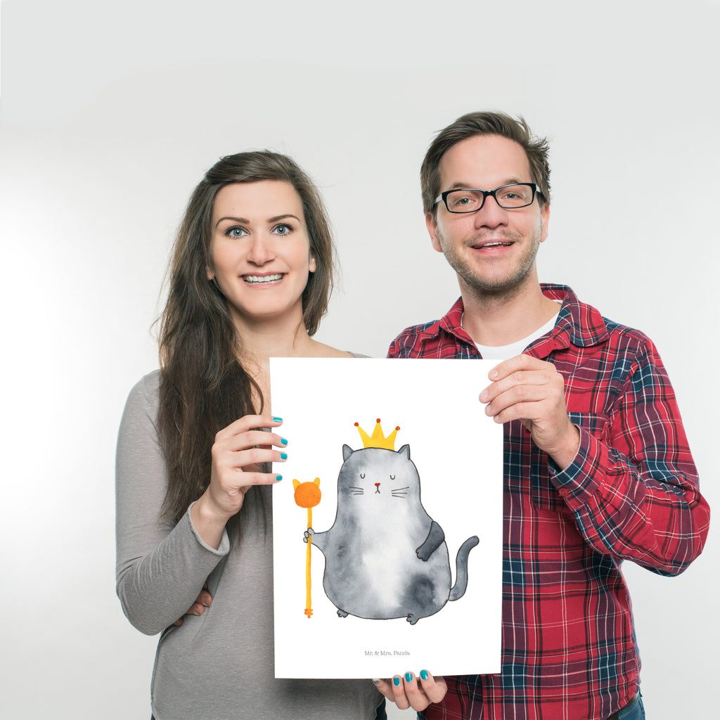 Poster Katzen Koenig Poster, Wandposter, Bild, Wanddeko, Küchenposter, Kinderposter, Wanddeko Bild, Raumdekoration, Wanddekoration, Handgemaltes Poster, Mr. & Mrs. Panda Poster, Designposter, Kunstdruck, Posterdruck, Katze, Katzenmotiv, Katzenfan, Katzendeko, Katzenfreund, Katzenliebhaber, Katzenprodukte, Katzenartikel, Katzenaccessoires, Katzensouvenirs, Katzenliebhaberprodukte, Katzenmotive, Katzen, Kater, Mietze, Cat, Cats, Katzenhalter, Katzenbesitzerin, Haustier, König, Königin, Queen, Familie, Mietzhaus, Wohnung, erste eigenen Wohnung, Umzug, Einzug