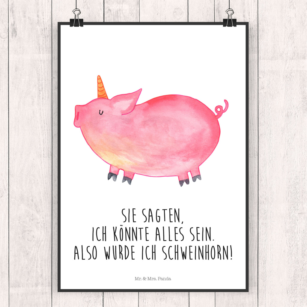 Poster Einhorn Schweinhorn Poster, Wandposter, Bild, Wanddeko, Küchenposter, Kinderposter, Wanddeko Bild, Raumdekoration, Wanddekoration, Handgemaltes Poster, Mr. & Mrs. Panda Poster, Designposter, Kunstdruck, Posterdruck, Einhorn, Einhörner, Einhorn Deko, Pegasus, Unicorn, Party, Spaß, Schwein, Schweinhorn, Bauer, witzig. lustig, Spruch, geschenk, Pig, Piggy, funny, english, englisch