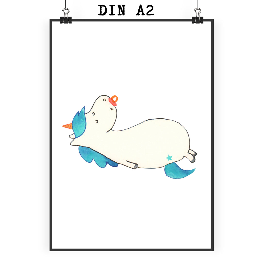 Poster Einhorn Schnullie Poster, Wandposter, Bild, Wanddeko, Küchenposter, Kinderposter, Wanddeko Bild, Raumdekoration, Wanddekoration, Handgemaltes Poster, Mr. & Mrs. Panda Poster, Designposter, Kunstdruck, Posterdruck, Einhorn, Einhörner, Einhorn Deko, Pegasus, Unicorn, Baby, Kleinkind, Geburt, Geburtstag, Säugling, Schnuller, Geschenk Geburt, Mutter, Mama