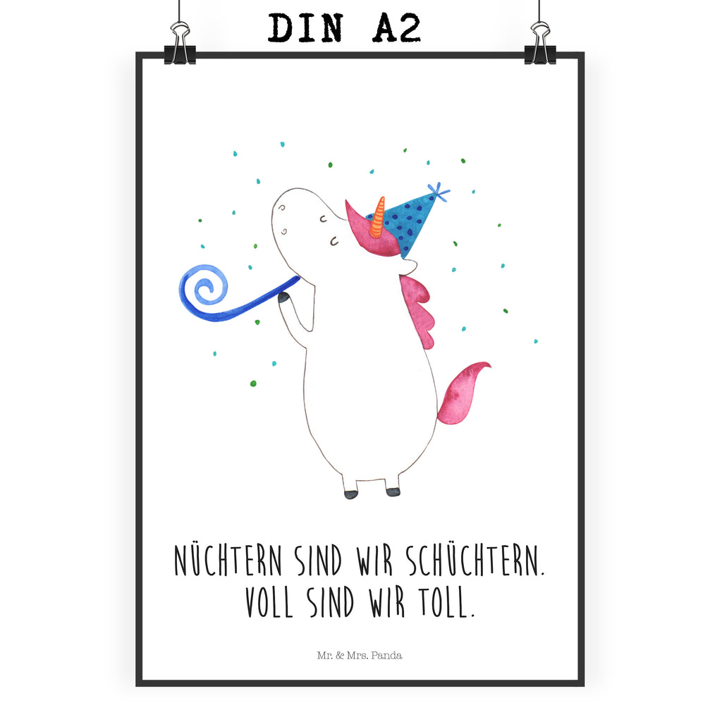 Poster Einhorn Party Poster, Wandposter, Bild, Wanddeko, Küchenposter, Kinderposter, Wanddeko Bild, Raumdekoration, Wanddekoration, Handgemaltes Poster, Mr. & Mrs. Panda Poster, Designposter, Kunstdruck, Posterdruck, Einhorn, Einhörner, Einhorn Deko, Pegasus, Unicorn, Glitzer, Konfetti, Party, Geburtstag, Feier, Fest, Alkohol, Disco, Club