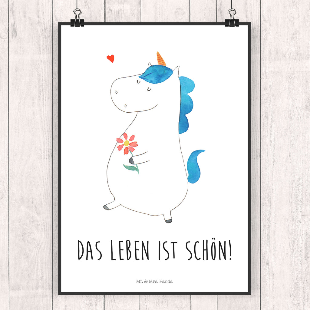 Poster Einhorn Spaziergang Poster, Wandposter, Bild, Wanddeko, Küchenposter, Kinderposter, Wanddeko Bild, Raumdekoration, Wanddekoration, Handgemaltes Poster, Mr. & Mrs. Panda Poster, Designposter, Kunstdruck, Posterdruck, Einhorn, Einhörner, Einhorn Deko, Pegasus, Unicorn, Glitzer, Blumen, Spaziergang, Motivation, Gute Laune, Freude, Freundin, Mutter, Schwester