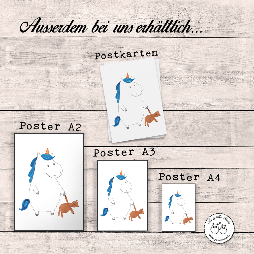 Poster Einhorn Teddy Poster, Wandposter, Bild, Wanddeko, Küchenposter, Kinderposter, Wanddeko Bild, Raumdekoration, Wanddekoration, Handgemaltes Poster, Mr. & Mrs. Panda Poster, Designposter, Kunstdruck, Posterdruck, Einhorn, Einhörner, Einhorn Deko, Pegasus, Unicorn, schlafen, gute Nacht, Single, Bett, Träumen, Freundin, Singleleben
