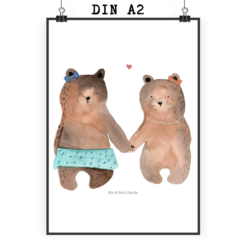 Poster Bär Freundin Poster, Wandposter, Bild, Wanddeko, Küchenposter, Kinderposter, Wanddeko Bild, Raumdekoration, Wanddekoration, Handgemaltes Poster, Mr. & Mrs. Panda Poster, Designposter, Kunstdruck, Posterdruck, Bär, Teddy, Teddybär, Bär Freundin Beste Freund Liebe Liebesbeweis Verliebt Kumpel Kumpeliene