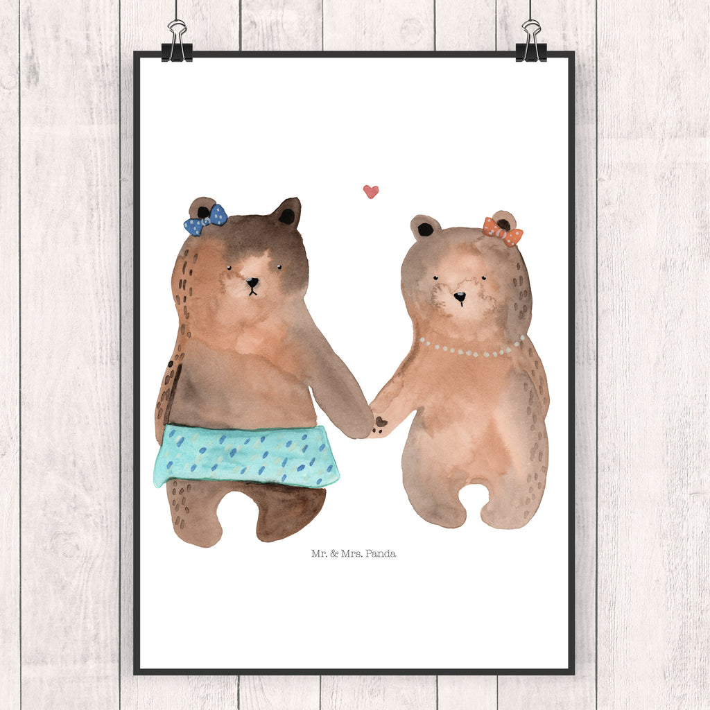 Poster Bär Freundin Poster, Wandposter, Bild, Wanddeko, Küchenposter, Kinderposter, Wanddeko Bild, Raumdekoration, Wanddekoration, Handgemaltes Poster, Mr. & Mrs. Panda Poster, Designposter, Kunstdruck, Posterdruck, Bär, Teddy, Teddybär, Bär Freundin Beste Freund Liebe Liebesbeweis Verliebt Kumpel Kumpeliene