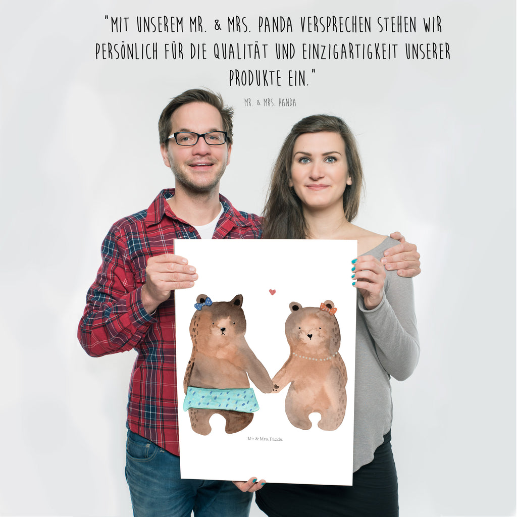 Poster Bär Freundin Poster, Wandposter, Bild, Wanddeko, Küchenposter, Kinderposter, Wanddeko Bild, Raumdekoration, Wanddekoration, Handgemaltes Poster, Mr. & Mrs. Panda Poster, Designposter, Kunstdruck, Posterdruck, Bär, Teddy, Teddybär, Bär Freundin Beste Freund Liebe Liebesbeweis Verliebt Kumpel Kumpeliene