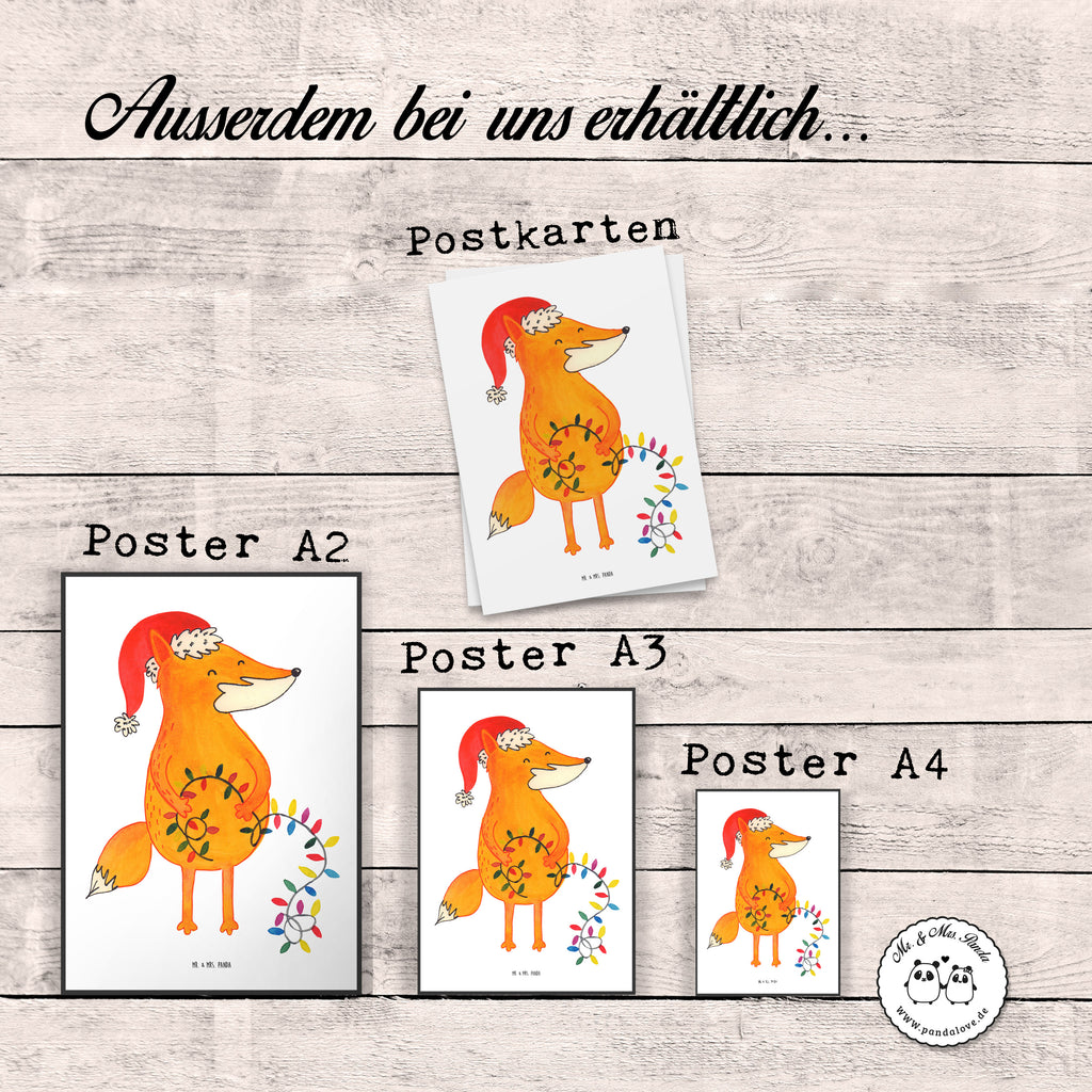 Poster Fuchs Weihnachten Poster, Wandposter, Bild, Wanddeko, Küchenposter, Kinderposter, Wanddeko Bild, Raumdekoration, Wanddekoration, Handgemaltes Poster, Mr. & Mrs. Panda Poster, Designposter, Kunstdruck, Posterdruck, Winter, Weihnachten, Weihnachtsdeko, Nikolaus, Advent, Heiligabend, Wintermotiv, Fuchs, Füchse, Spruch schön, Geschenk Weihnachten, Weihnachtsmann, Weihnachtszeit
