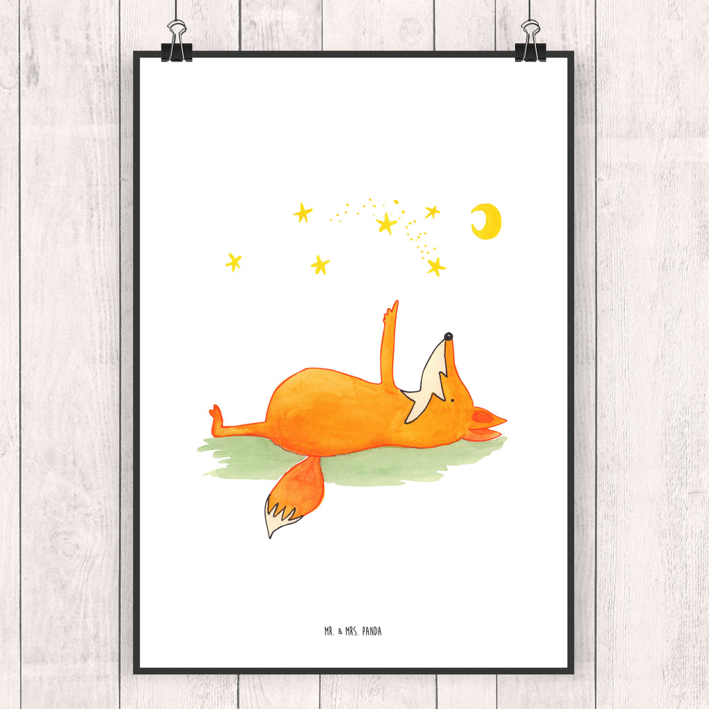Poster Fuchs Sterne Poster, Wandposter, Bild, Wanddeko, Küchenposter, Kinderposter, Wanddeko Bild, Raumdekoration, Wanddekoration, Handgemaltes Poster, Mr. & Mrs. Panda Poster, Designposter, Kunstdruck, Posterdruck, Fuchs, Füchse, tröstende Worte, Spruch positiv, Spruch schön, Romantik, Always Look on the Bright Side of Life