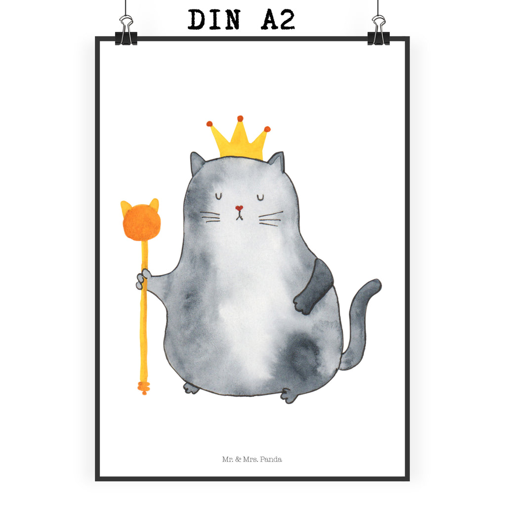 Poster Katzen Koenig Poster, Wandposter, Bild, Wanddeko, Küchenposter, Kinderposter, Wanddeko Bild, Raumdekoration, Wanddekoration, Handgemaltes Poster, Mr. & Mrs. Panda Poster, Designposter, Kunstdruck, Posterdruck, Katze, Katzenmotiv, Katzenfan, Katzendeko, Katzenfreund, Katzenliebhaber, Katzenprodukte, Katzenartikel, Katzenaccessoires, Katzensouvenirs, Katzenliebhaberprodukte, Katzenmotive, Katzen, Kater, Mietze, Cat, Cats, Katzenhalter, Katzenbesitzerin, Haustier, König, Königin, Queen, Familie, Mietzhaus, Wohnung, erste eigenen Wohnung, Umzug, Einzug