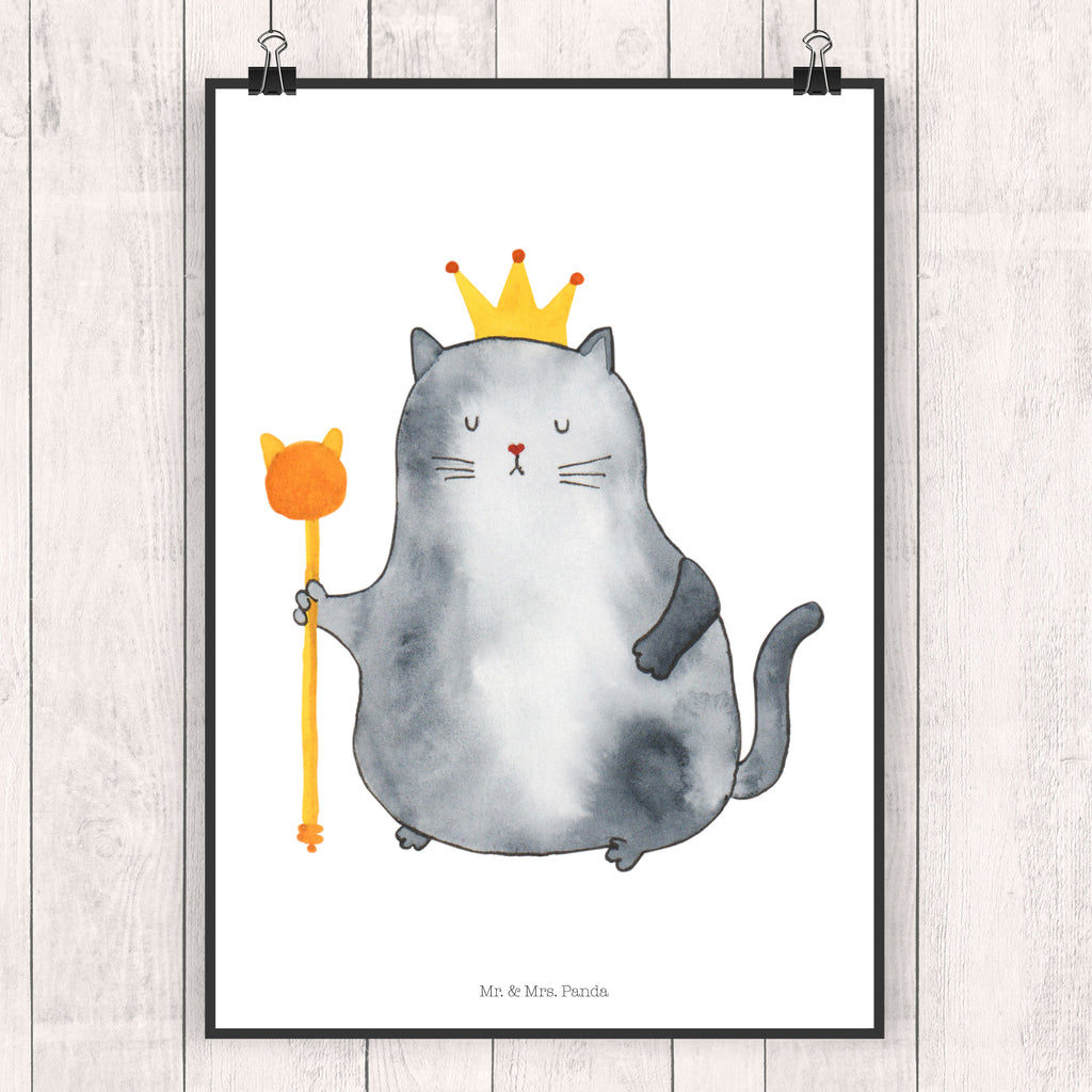 Poster Katzen Koenig Poster, Wandposter, Bild, Wanddeko, Küchenposter, Kinderposter, Wanddeko Bild, Raumdekoration, Wanddekoration, Handgemaltes Poster, Mr. & Mrs. Panda Poster, Designposter, Kunstdruck, Posterdruck, Katze, Katzenmotiv, Katzenfan, Katzendeko, Katzenfreund, Katzenliebhaber, Katzenprodukte, Katzenartikel, Katzenaccessoires, Katzensouvenirs, Katzenliebhaberprodukte, Katzenmotive, Katzen, Kater, Mietze, Cat, Cats, Katzenhalter, Katzenbesitzerin, Haustier, König, Königin, Queen, Familie, Mietzhaus, Wohnung, erste eigenen Wohnung, Umzug, Einzug