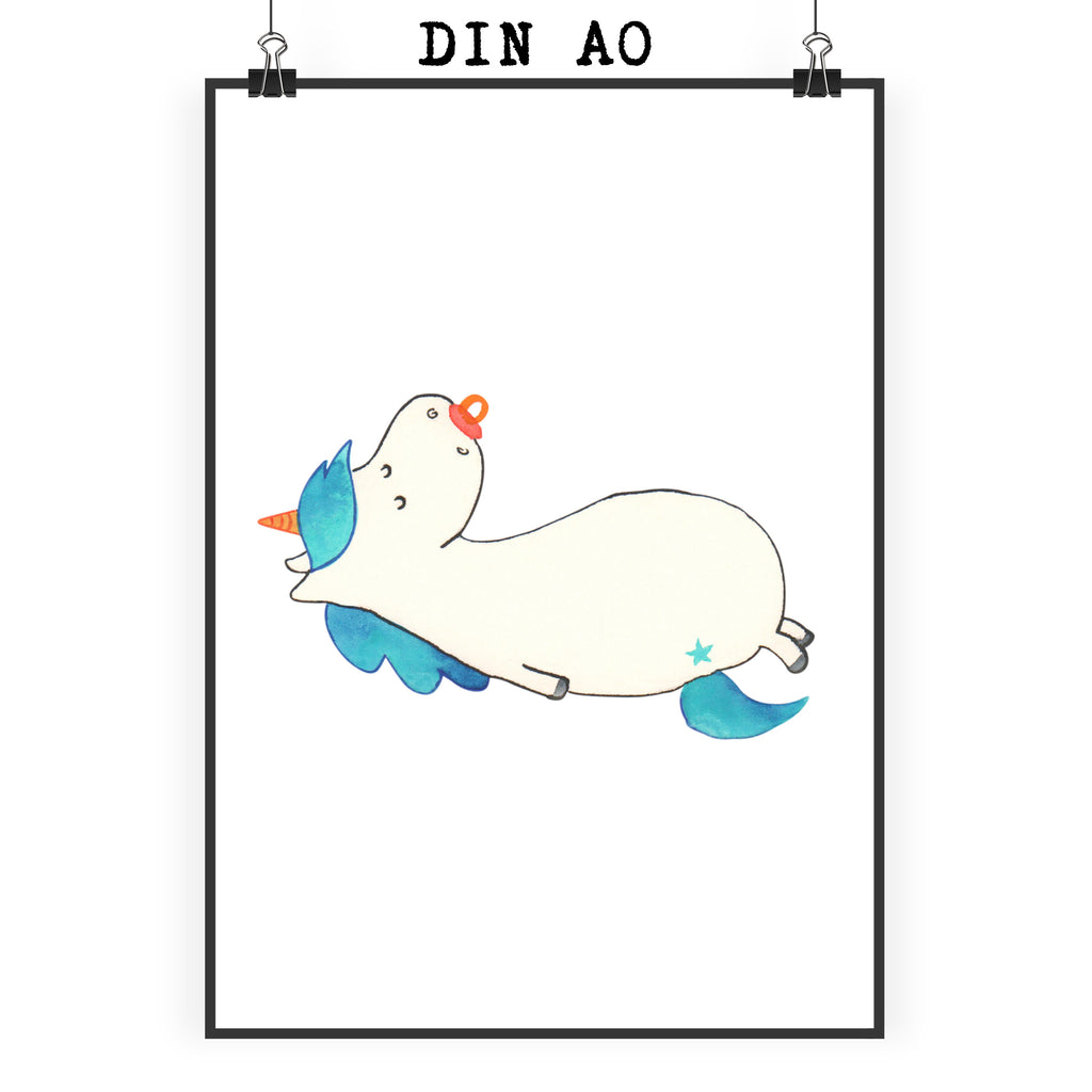 Poster Einhorn Schnullie Poster, Wandposter, Bild, Wanddeko, Küchenposter, Kinderposter, Wanddeko Bild, Raumdekoration, Wanddekoration, Handgemaltes Poster, Mr. & Mrs. Panda Poster, Designposter, Kunstdruck, Posterdruck, Einhorn, Einhörner, Einhorn Deko, Pegasus, Unicorn, Baby, Kleinkind, Geburt, Geburtstag, Säugling, Schnuller, Geschenk Geburt, Mutter, Mama