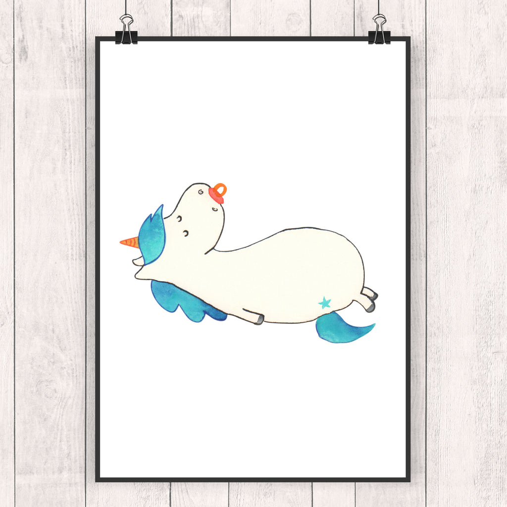 Poster Einhorn Schnullie Poster, Wandposter, Bild, Wanddeko, Küchenposter, Kinderposter, Wanddeko Bild, Raumdekoration, Wanddekoration, Handgemaltes Poster, Mr. & Mrs. Panda Poster, Designposter, Kunstdruck, Posterdruck, Einhorn, Einhörner, Einhorn Deko, Pegasus, Unicorn, Baby, Kleinkind, Geburt, Geburtstag, Säugling, Schnuller, Geschenk Geburt, Mutter, Mama