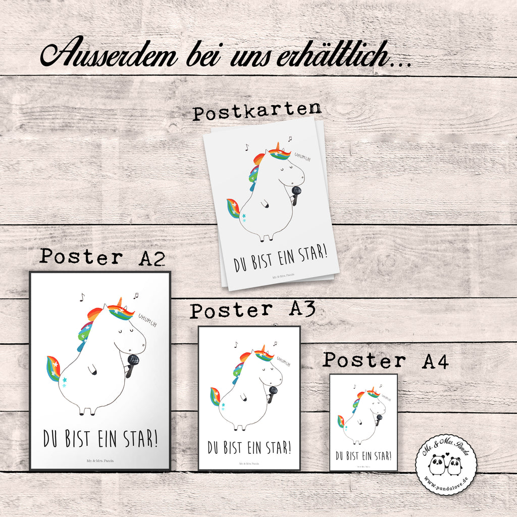 Poster Einhorn Sänger Poster, Wandposter, Bild, Wanddeko, Küchenposter, Kinderposter, Wanddeko Bild, Raumdekoration, Wanddekoration, Handgemaltes Poster, Mr. & Mrs. Panda Poster, Designposter, Kunstdruck, Posterdruck, Einhorn, Einhörner, Einhorn Deko, Pegasus, Unicorn, Glitzer, Konfetti, Party, Geburtstag, Feier, Fest, Disco, Sängerin, Sänger, Freundin
