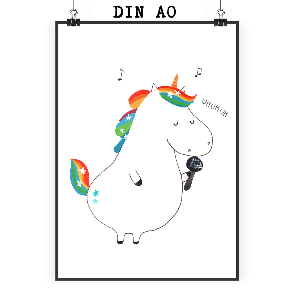 Poster Einhorn Sänger Poster, Wandposter, Bild, Wanddeko, Küchenposter, Kinderposter, Wanddeko Bild, Raumdekoration, Wanddekoration, Handgemaltes Poster, Mr. & Mrs. Panda Poster, Designposter, Kunstdruck, Posterdruck, Einhorn, Einhörner, Einhorn Deko, Pegasus, Unicorn, Glitzer, Konfetti, Party, Geburtstag, Feier, Fest, Disco, Sängerin, Sänger, Freundin