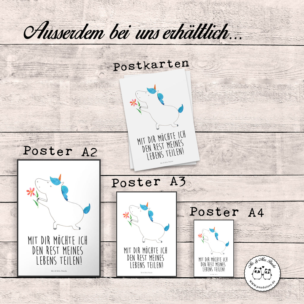 Poster Einhorn Blume Poster, Wandposter, Bild, Wanddeko, Küchenposter, Kinderposter, Wanddeko Bild, Raumdekoration, Wanddekoration, Handgemaltes Poster, Mr. & Mrs. Panda Poster, Designposter, Kunstdruck, Posterdruck, Einhorn, Einhörner, Einhorn Deko, Pegasus, Unicorn, Liebe, Liebesbeweis, Antrag, Heiratsantrag, Verlobung, Ehepaar, Pärchen, Partner, Freund, Freundin, Ehe, heiraten