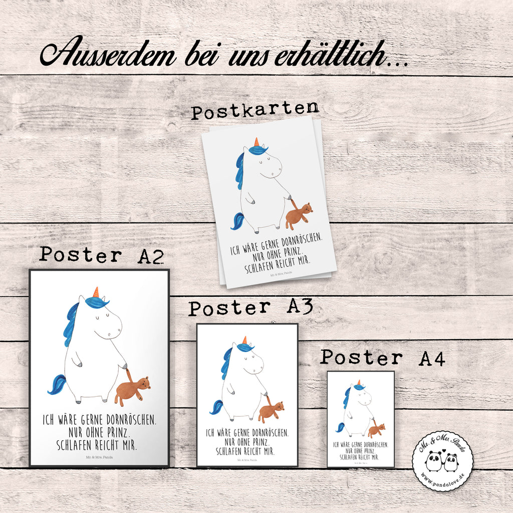 Poster Einhorn Teddy Poster, Wandposter, Bild, Wanddeko, Küchenposter, Kinderposter, Wanddeko Bild, Raumdekoration, Wanddekoration, Handgemaltes Poster, Mr. & Mrs. Panda Poster, Designposter, Kunstdruck, Posterdruck, Einhorn, Einhörner, Einhorn Deko, Pegasus, Unicorn, schlafen, gute Nacht, Single, Bett, Träumen, Freundin, Singleleben