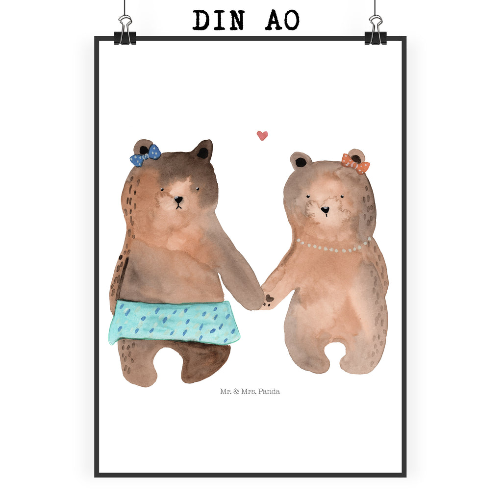 Poster Bär Freundin Poster, Wandposter, Bild, Wanddeko, Küchenposter, Kinderposter, Wanddeko Bild, Raumdekoration, Wanddekoration, Handgemaltes Poster, Mr. & Mrs. Panda Poster, Designposter, Kunstdruck, Posterdruck, Bär, Teddy, Teddybär, Bär Freundin Beste Freund Liebe Liebesbeweis Verliebt Kumpel Kumpeliene
