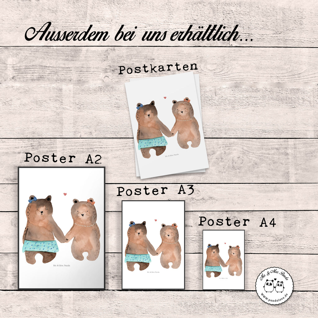 Poster Bär Freundin Poster, Wandposter, Bild, Wanddeko, Küchenposter, Kinderposter, Wanddeko Bild, Raumdekoration, Wanddekoration, Handgemaltes Poster, Mr. & Mrs. Panda Poster, Designposter, Kunstdruck, Posterdruck, Bär, Teddy, Teddybär, Bär Freundin Beste Freund Liebe Liebesbeweis Verliebt Kumpel Kumpeliene