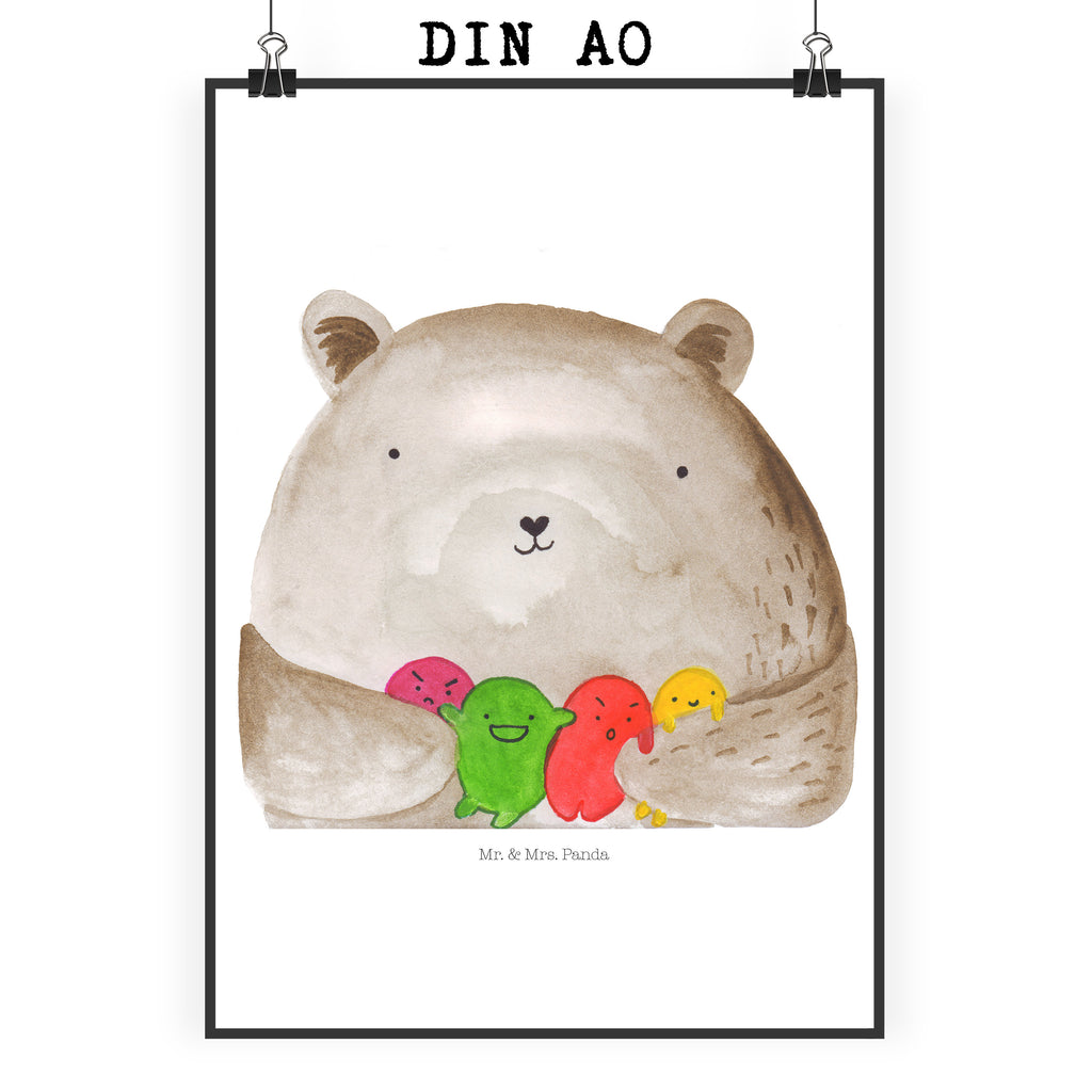 Poster Bär Gefühl Poster, Wandposter, Bild, Wanddeko, Küchenposter, Kinderposter, Wanddeko Bild, Raumdekoration, Wanddekoration, Handgemaltes Poster, Mr. & Mrs. Panda Poster, Designposter, Kunstdruck, Posterdruck, Bär, Teddy, Teddybär, Wahnsinn, Verrückt, Durchgedreht