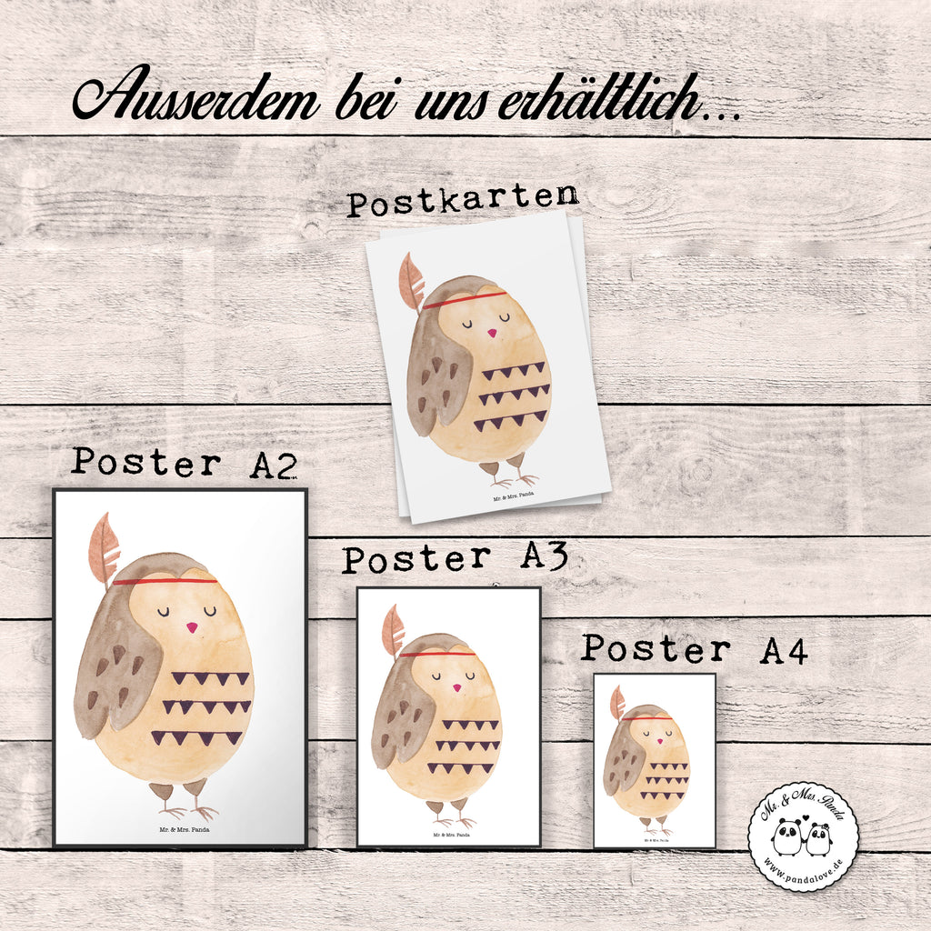 Poster Eule Federschmuck Poster, Wandposter, Bild, Wanddeko, Küchenposter, Kinderposter, Wanddeko Bild, Raumdekoration, Wanddekoration, Handgemaltes Poster, Mr. & Mrs. Panda Poster, Designposter, Kunstdruck, Posterdruck, Eule, Eule Deko, Owl, Das Leben ist ein Abenteuer, Reisespruch, Federschmuck, Dekoration