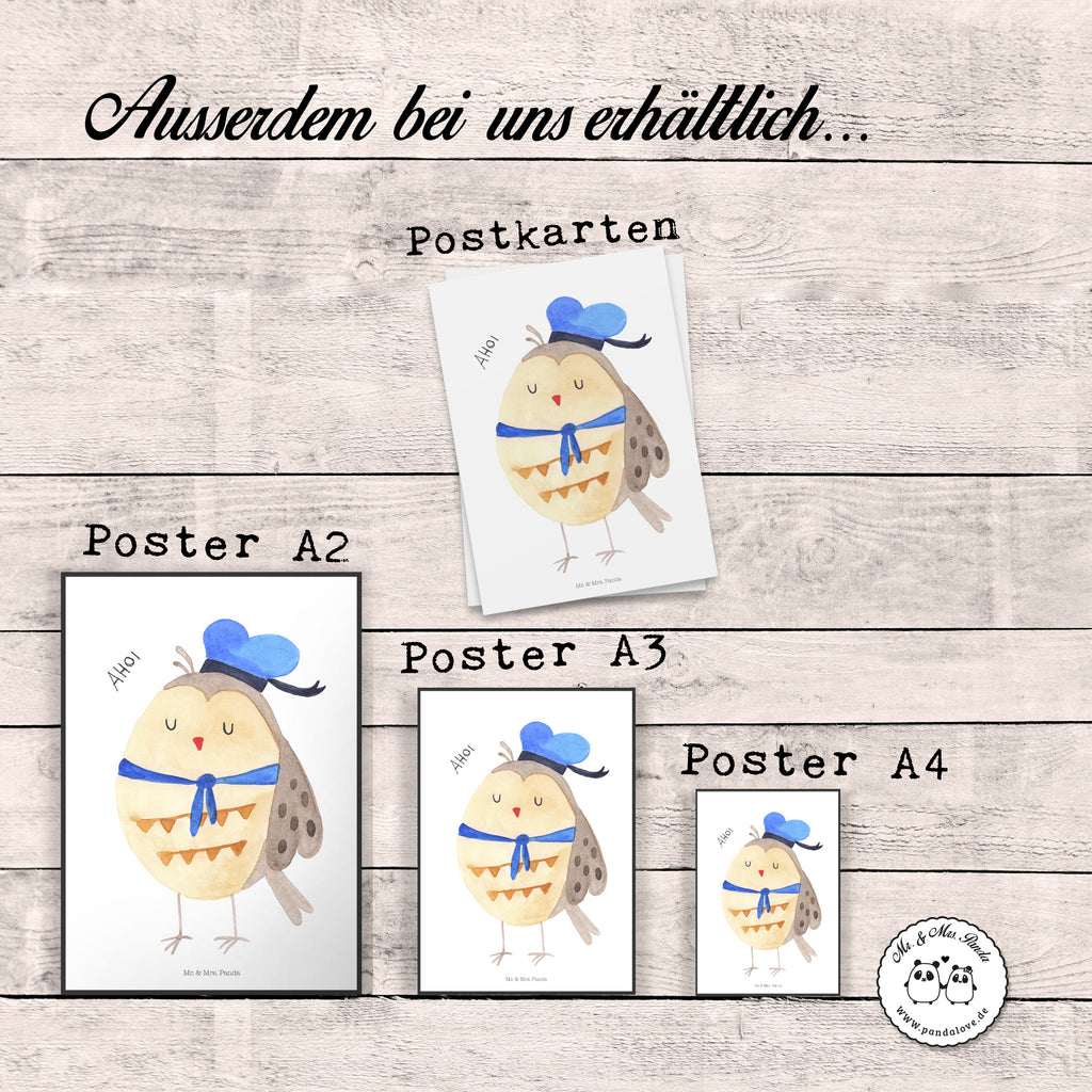 Poster Eule Matrosen Poster, Wandposter, Bild, Wanddeko, Küchenposter, Kinderposter, Wanddeko Bild, Raumdekoration, Wanddekoration, Handgemaltes Poster, Mr. & Mrs. Panda Poster, Designposter, Kunstdruck, Posterdruck, Eule, Eule Spruch, Eule Deko, Owl, Wortspiel lustig, Matrose, Freundin, Ehe, Seefahrer, Heimathafen, Hochzeitstag Geschenk