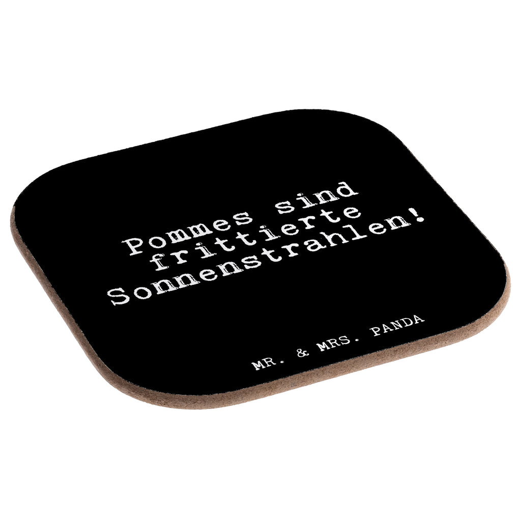 Quadratische Untersetzer Fun Talk Pommes sind frittierte Sonnenstrahlen! Bierdeckel, Glasuntersetzer, Untersetzer Gläser, Getränkeuntersetzer, Spruch, Sprüche, lustig, Weisheiten, Zitate, Glizer Spruch Sprüche Weisheiten Zitate Lustig Weisheit Worte