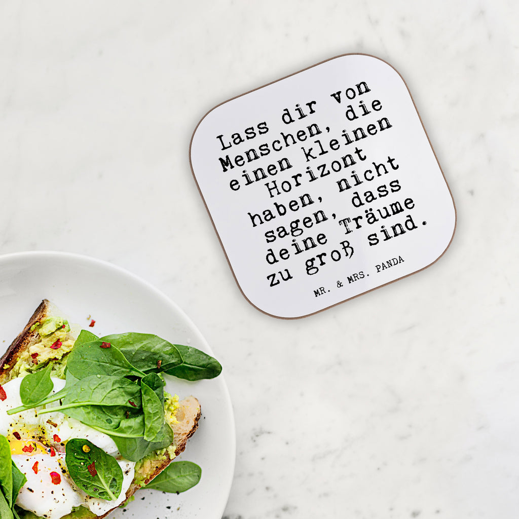 Quadratische Untersetzer Fun Talk Lass dir von Menschen, die einen kleinen Horizont haben, nicht sagen, dass deine Träume zu groß sind. Bierdeckel, Glasuntersetzer, Untersetzer Gläser, Getränkeuntersetzer, Spruch, Sprüche, lustig, Weisheiten, Zitate, Glizer Spruch Sprüche Weisheiten Zitate Lustig Weisheit Worte