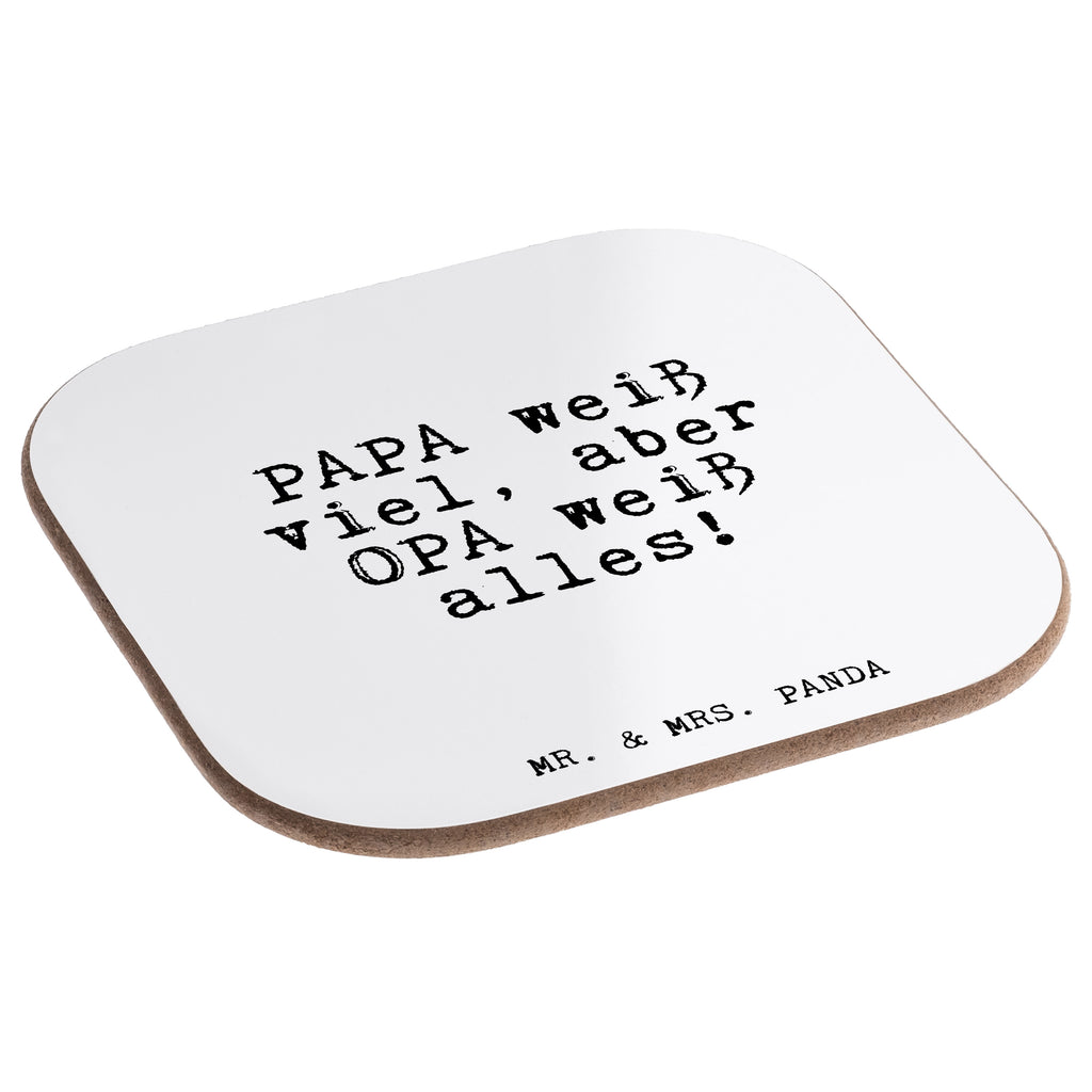 Quadratische Untersetzer Fun Talk PAPA weiß viel, aber OPA weiß alles! Bierdeckel, Glasuntersetzer, Untersetzer Gläser, Getränkeuntersetzer, Spruch, Sprüche, lustig, Weisheiten, Zitate, Glizer Spruch Sprüche Weisheiten Zitate Lustig Weisheit Worte