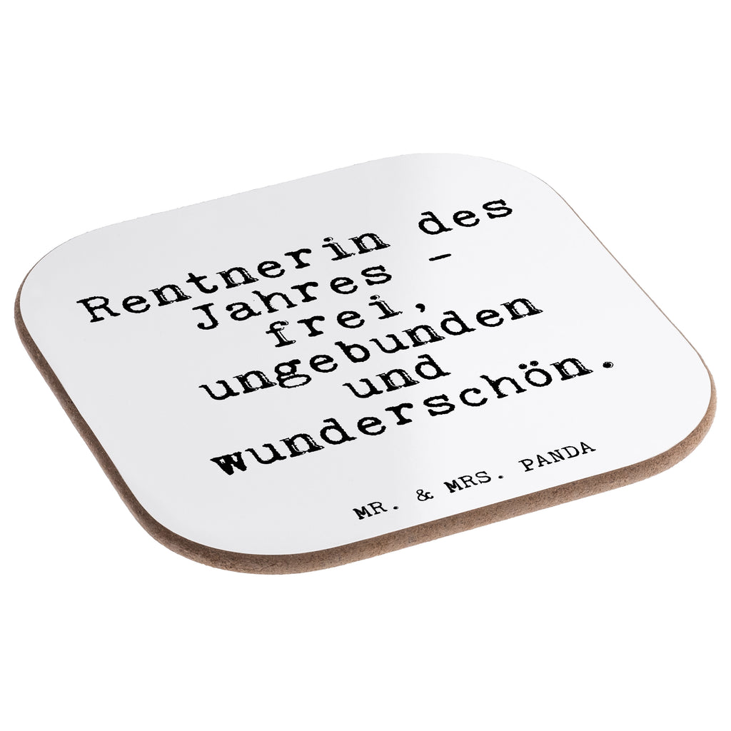 Quadratische Untersetzer Fun Talk Rentnerin des Jahres - frei, ungebunden und wunderschön. Bierdeckel, Glasuntersetzer, Untersetzer Gläser, Getränkeuntersetzer, Spruch, Sprüche, lustig, Weisheiten, Zitate, Glizer Spruch Sprüche Weisheiten Zitate Lustig Weisheit Worte