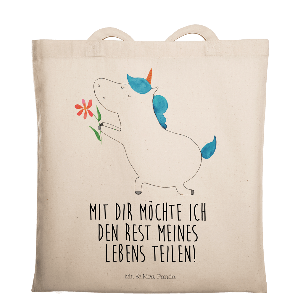 Tragetasche Einhorn Blume Beuteltasche, Beutel, Einkaufstasche, Jutebeutel, Stoffbeutel, Einhorn, Einhörner, Einhorn Deko, Pegasus, Unicorn, Liebe, Liebesbeweis, Antrag, Heiratsantrag, Verlobung, Ehepaar, Pärchen, Partner, Freund, Freundin, Ehe, heiraten