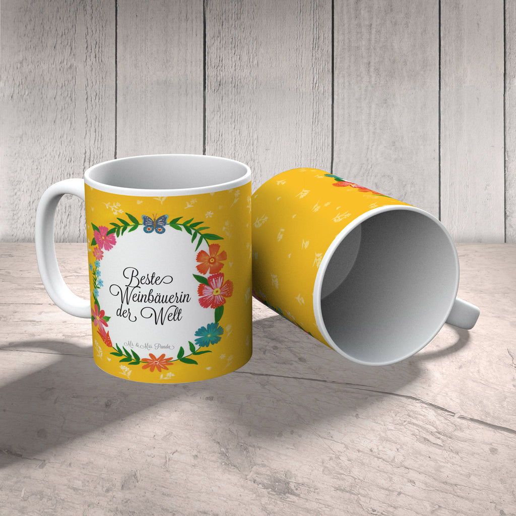 Tasse Design Frame Happy Girls Weinbäuerin Geschenk Becher, Kaffeetasse, Kaffeebecher, Tee, Frühstück, Büro  