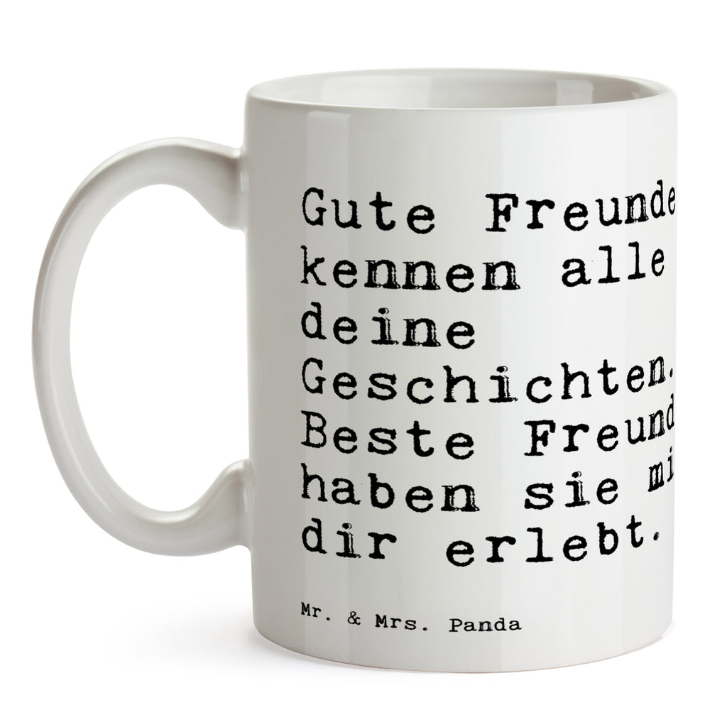 Tasse Sprüche und Zitate Gute Freunde kennen alle deine Geschichten. Beste Freunde haben sie mit dir erlebt. Spruch Sprüche Weisheiten Zitate Lustig Weisheit Worte Becher, Kaffeetasse, Kaffeebecher, Tee, Frühstück, Büro Freunde, Freundschaft, beste Freunde, Freund, Freundin, bff, bae, bester Freund Spruch, Sprüche, lustig, Weisheiten, Zitate