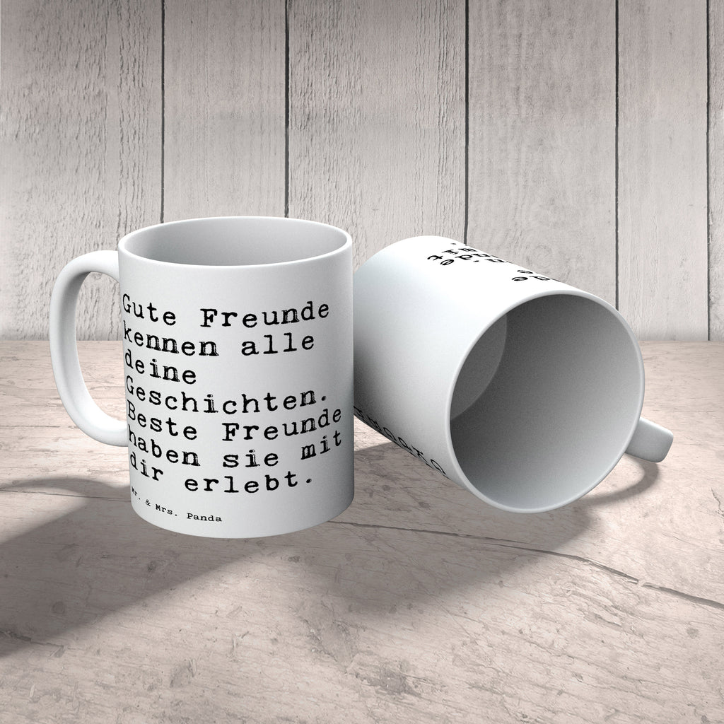 Tasse Sprüche und Zitate Gute Freunde kennen alle deine Geschichten. Beste Freunde haben sie mit dir erlebt. Spruch Sprüche Weisheiten Zitate Lustig Weisheit Worte Becher, Kaffeetasse, Kaffeebecher, Tee, Frühstück, Büro Freunde, Freundschaft, beste Freunde, Freund, Freundin, bff, bae, bester Freund Spruch, Sprüche, lustig, Weisheiten, Zitate