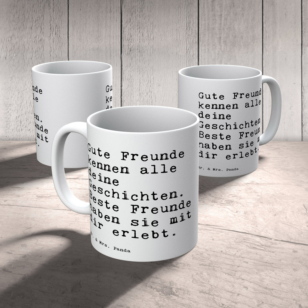 Tasse Sprüche und Zitate Gute Freunde kennen alle deine Geschichten. Beste Freunde haben sie mit dir erlebt. Spruch Sprüche Weisheiten Zitate Lustig Weisheit Worte Becher, Kaffeetasse, Kaffeebecher, Tee, Frühstück, Büro Freunde, Freundschaft, beste Freunde, Freund, Freundin, bff, bae, bester Freund Spruch, Sprüche, lustig, Weisheiten, Zitate