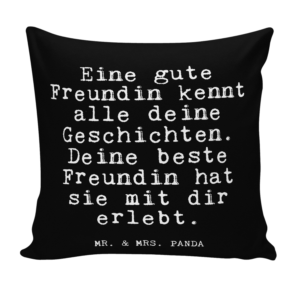 40x40 Kissen Fun Talk Eine gute Freundin kennt alle deine Geschichten. Deine beste Freundin hat sie mit dir erlebt. Kissenhülle, Kopfkissen, Sofakissen, Dekokissen, Motivkissen, Spruch, Sprüche, lustig, Weisheiten, Zitate, Glizer Spruch Sprüche Weisheiten Zitate Lustig Weisheit Worte