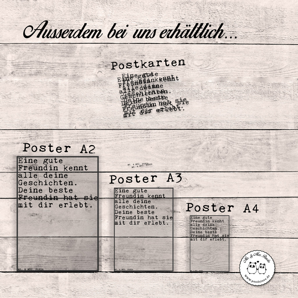 Poster Sprüche und Zitate Eine gute Freundin kennt alle deine Geschichten. Deine beste Freundin hat sie mit dir erlebt. Poster, Wandposter, Bild, Wanddeko, Küchenposter, Kinderposter, Wanddeko Bild, Raumdekoration, Wanddekoration, Handgemaltes Poster, Mr. & Mrs. Panda Poster, Designposter, Kunstdruck, Posterdruck, Spruch, Sprüche, lustig, Weisheiten, Zitate, Spruch Sprüche Weisheiten Zitate Lustig Weisheit Worte