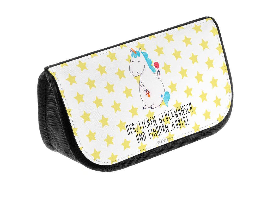 Kosmetiktasche Einhorn Baby Kosmetikbeutel, Kulturtasche, Kulturbeutel, Schminktasche, Make-Up Tasche, Einhorn, Einhörner, Einhorn Deko, Pegasus, Unicorn, Mutter, Geburt, Geburtstag, erstes Kind, Baby, Babyglück, Nachwuchs, Eltern, Party, Kind, Schnuller