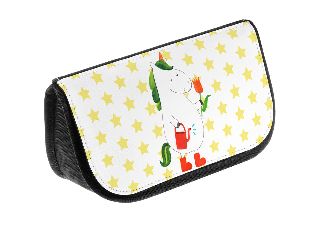 Kosmetiktasche Einhorn Gärtner Kosmetikbeutel, Kulturtasche, Kulturbeutel, Schminktasche, Make-Up Tasche, Einhorn, Einhörner, Einhorn Deko, Pegasus, Unicorn, Luftballon, Gießkanne, Giesskanne, Lebenslust, Freude, Blume, Freundin, Garten, Stiefel