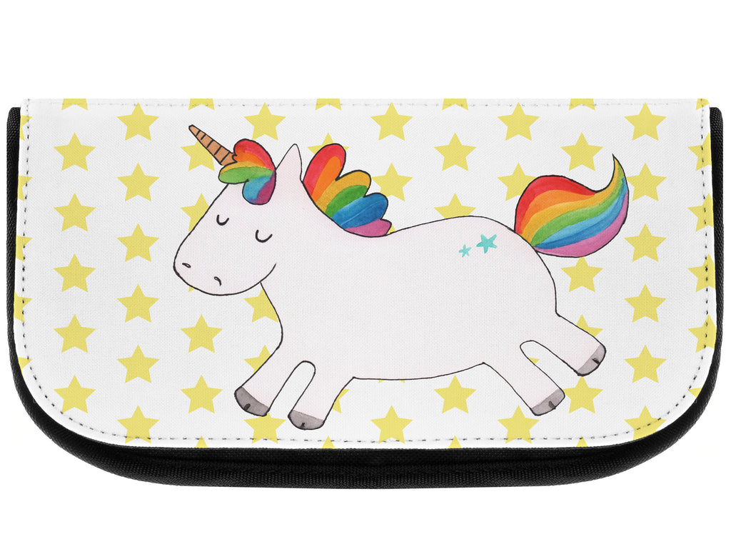 Kosmetiktasche Einhorn Happy Kosmetikbeutel, Kulturtasche, Kulturbeutel, Schminktasche, Make-Up Tasche, Einhorn, Einhörner, Einhorn Deko, Pegasus, Unicorn, glücklich, fröhlich, Spaß, Freude, Lebensfreude, witzig, spannend, Lächeln, Lachen
