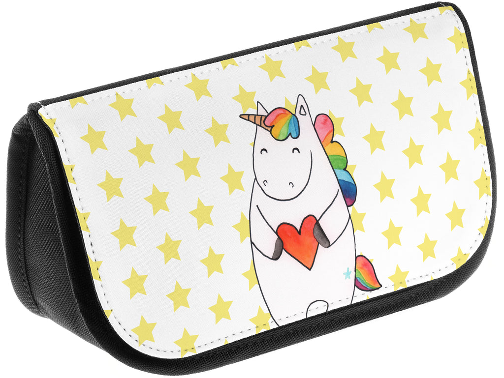 Kosmetiktasche Einhorn Herz Kosmetikbeutel, Kulturtasche, Kulturbeutel, Schminktasche, Make-Up Tasche, Einhorn, Einhörner, Einhorn Deko, Pegasus, Unicorn, Herz, schlimm, böse, witzig, lustig, Freundin, anders, bunt