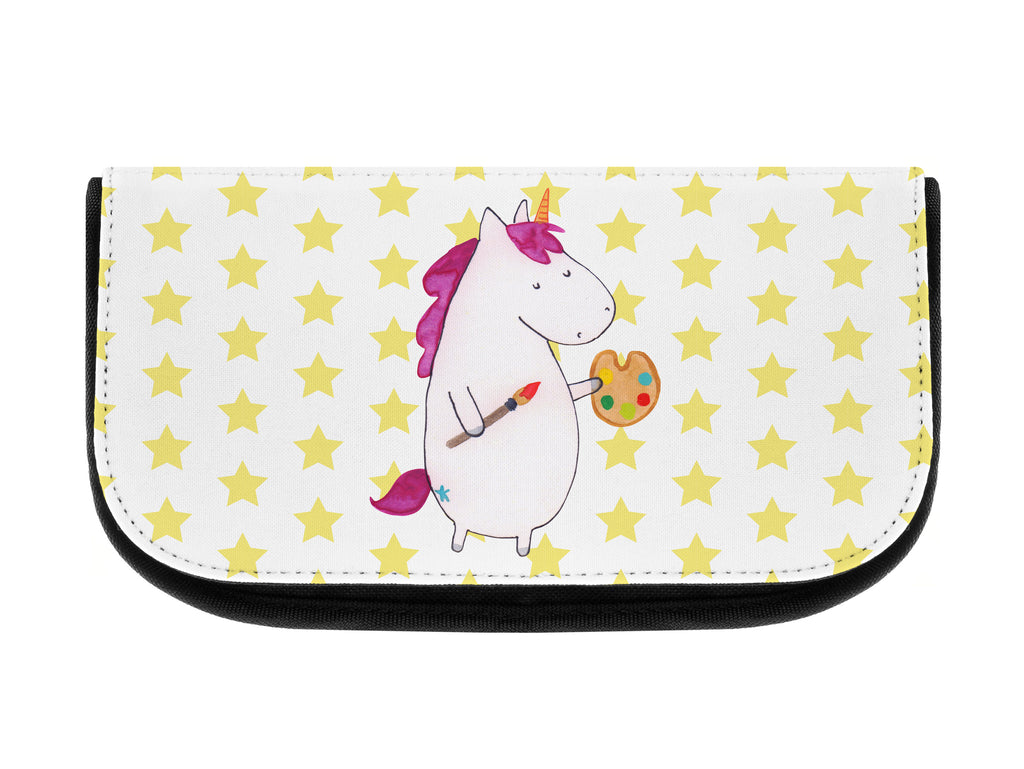 Kosmetiktasche Einhorn Künstler Kosmetikbeutel, Kulturtasche, Kulturbeutel, Schminktasche, Make-Up Tasche, Einhorn, Einhörner, Einhorn Deko, Pegasus, Unicorn, Englisch, Künstler, Artist, Malen, Zeichnen, Welt, Farbe, Stift, Pinsel, Geschenk, Maler