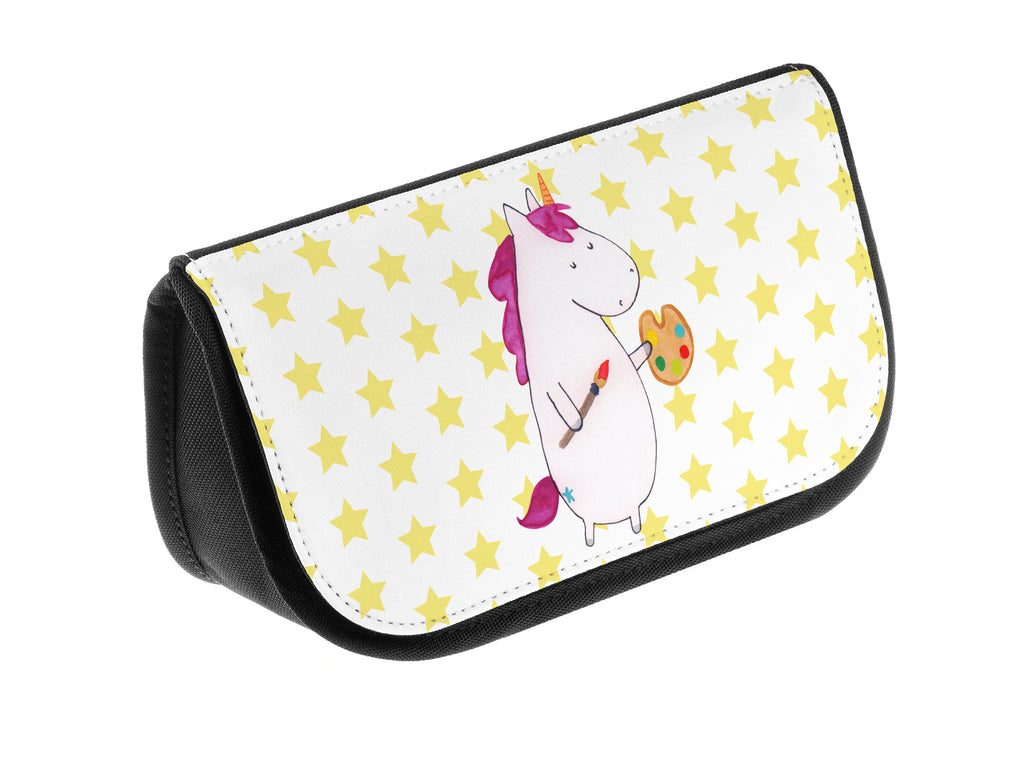 Kosmetiktasche Einhorn Künstler Kosmetikbeutel, Kulturtasche, Kulturbeutel, Schminktasche, Make-Up Tasche, Einhorn, Einhörner, Einhorn Deko, Pegasus, Unicorn, Englisch, Künstler, Artist, Malen, Zeichnen, Welt, Farbe, Stift, Pinsel, Geschenk, Maler